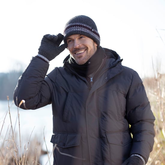 Mens Turnover Cuff Winter Beanie | Värmehållare | Stickad randig termisk mössa - Svart - Image 4
