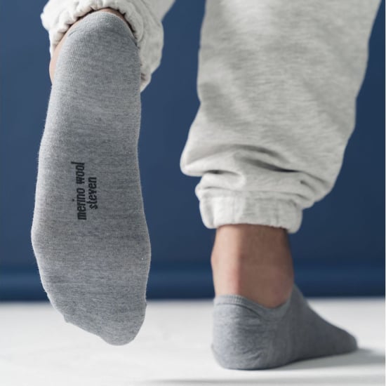 Steven - 3 Pairs Multipack Mens Merino Wool Invisible Socks - Light Grey - Image 3