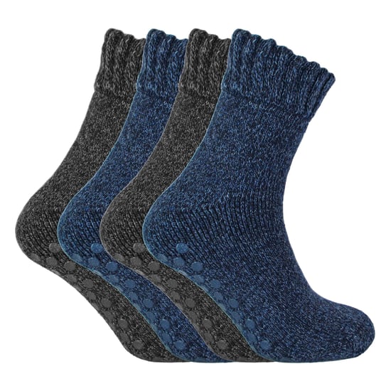 Sock Snob - 4 par varma tjocka strumpor i merinoull för herrar - Assorterade - Image 5