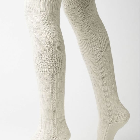 Womens Over The Knee Wool Socks | Steven | Winter Warm Thick Long Socks - Ecru - Image 3