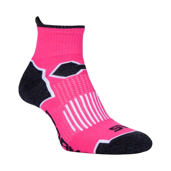 6 Pack Ladies Cushioned Ankle Sports Socks with Arch Support | Storm Bloc | Padded Heel & Toe Running Sports for Women - Pink - Image 3