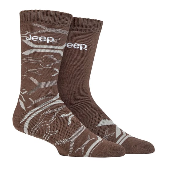 Mens Bamboo Work Boot Socks | Jeep | Soft and Breathable Thick Heavy Duty Cushioned Socks, Knit Ribbed Style Walking Socks - Khaki / Stone - Image 3