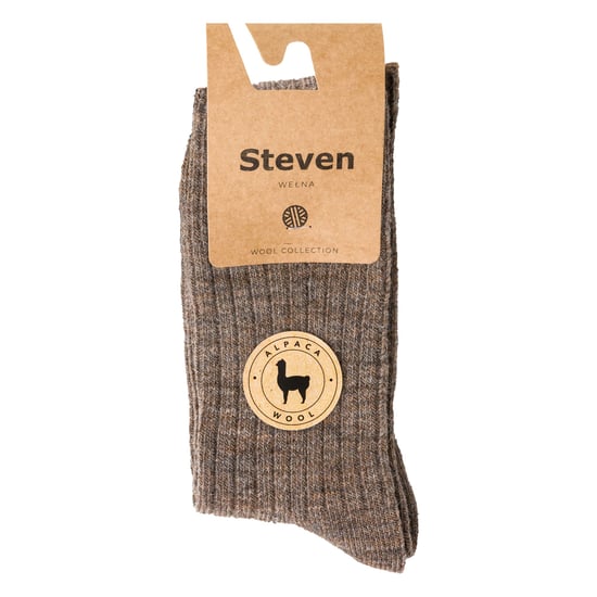 Steven - Heren Alpaca Wol Sokken - 1 Paar Warme Gebreide Boot Sokken voor Winter - Beige - Image 2