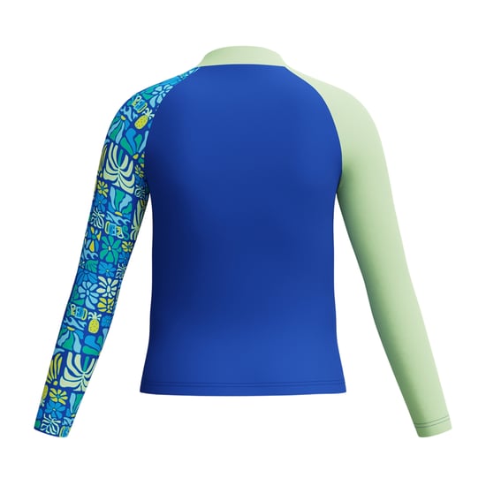 Speedo Kinderen Gedrukt Lange Mouwen Rash Guard (Blauw/Groen) - Image 2