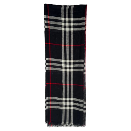 Burberry geruite sjaal met franjes in veelkleurige wol - Image 2