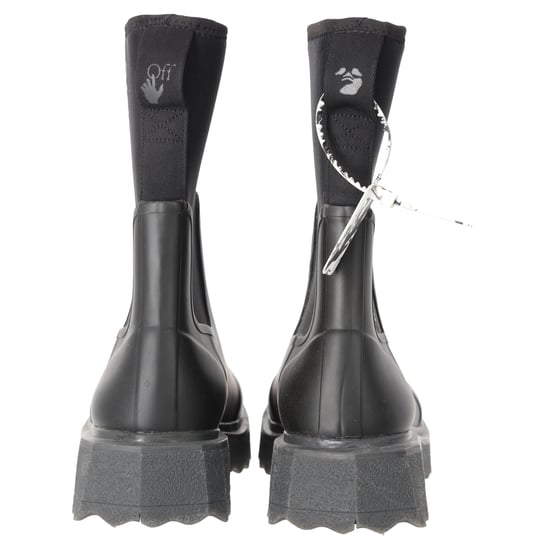 Off-White Sponge regenlaarzen van zwart rubber. - Image 4