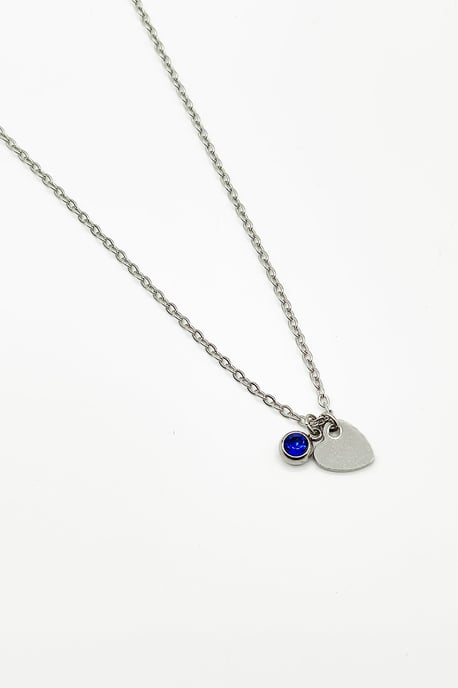 Mini Heart & September Birthstone Necklace - Gift Boxed - Image 2