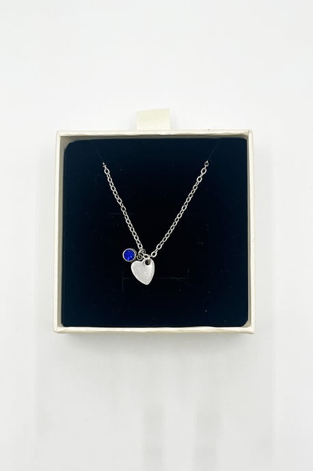 Mini Heart & September Birthstone Necklace - Gift Boxed - Image 3