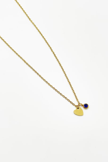 Mini Heart & September Birthstone Necklace - Gift Boxed - Image 2