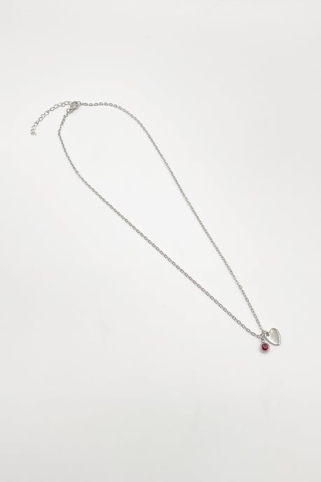 Mini Heart & Janurary Birthstone Necklace - Gift Boxed - Image 5