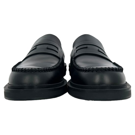 Fendi Frame Slip-On Loafers in Black Calf Leather - Image 3