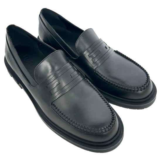 Fendi Frame Slip-On Loafers in Black Calf Leather - Image 6