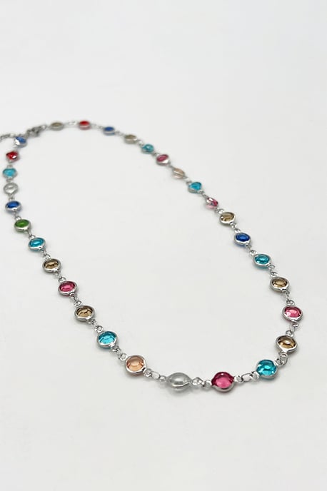 Round Crystal Necklace and Bracelet Set - Gift Boxed - Image 3