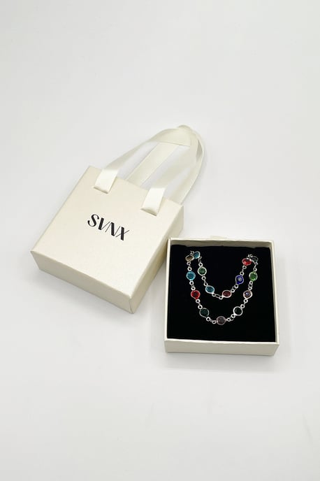 Round Crystal Necklace and Bracelet Set - Gift Boxed - Image 6