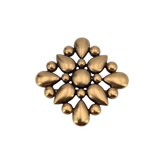 Vintage metalen broche van Yves Saint Laurent in druppelvorm. - Image 1