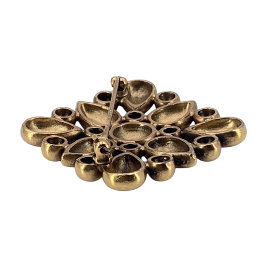 Vintage metalen broche van Yves Saint Laurent in druppelvorm. - Image 4