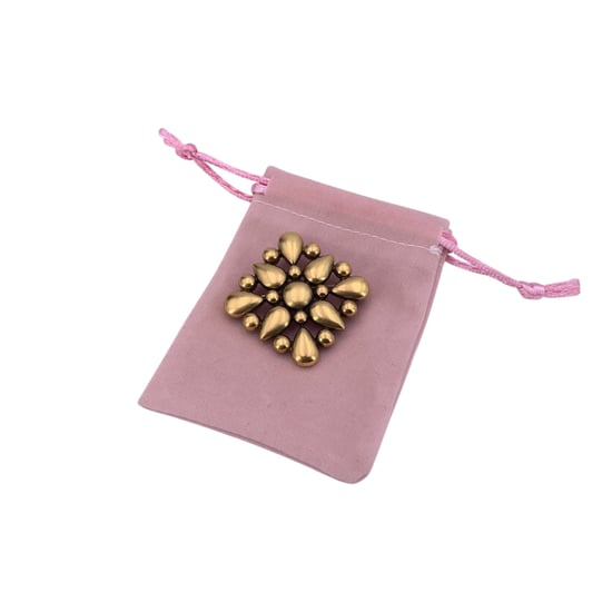 Vintage metalen broche van Yves Saint Laurent in druppelvorm. - Image 5