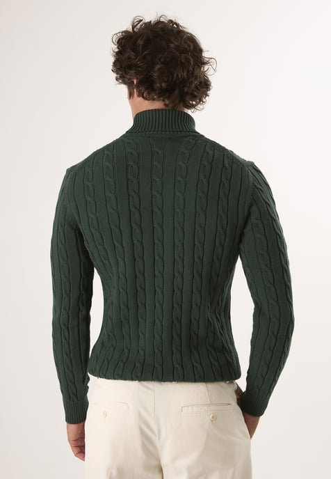 Pullover Cable Knit Turtleneck Pullover - Image 4