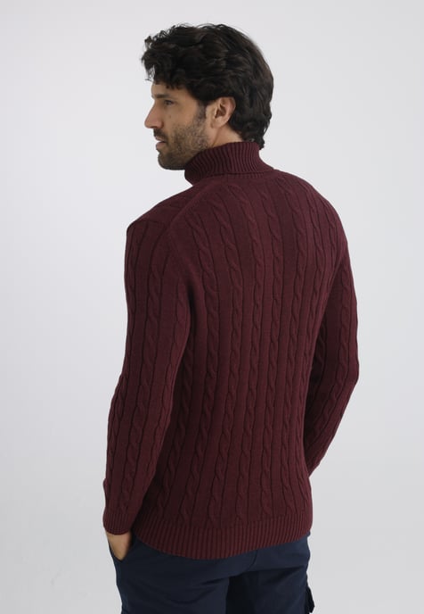 Pullover Cable Knit Turtleneck Pullover - Image 3