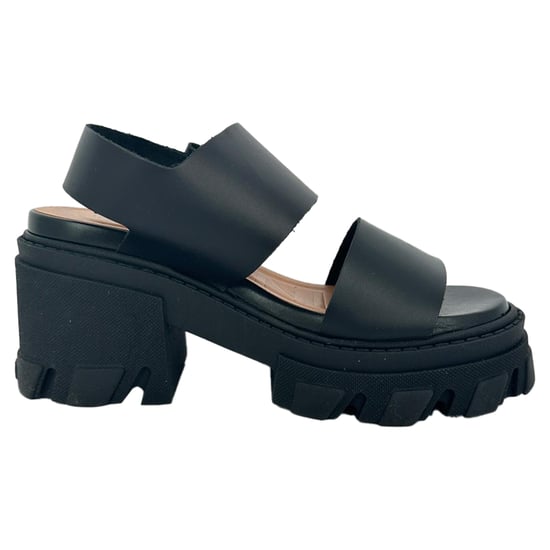 Ganni Cleated High Heels Sandaler i svart läder - Image 1