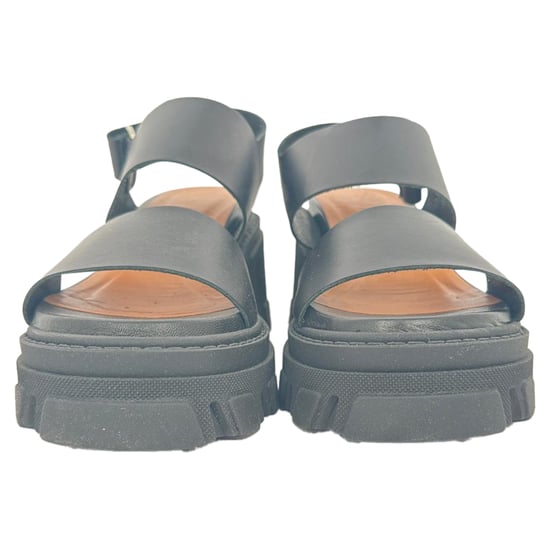 Ganni Cleated High Heels Sandaler i svart läder - Image 2