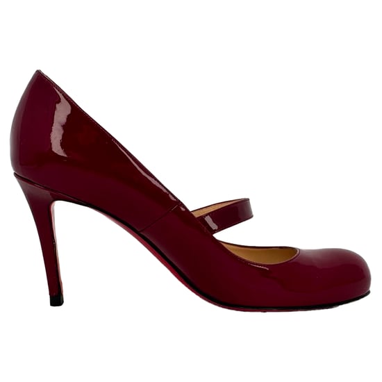 Christian Louboutin Mary Jane pumps in bordeauxrood lakleer - Image 1