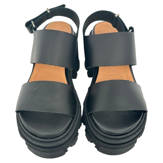 Ganni Cleated High Heels Sandaler i svart läder - Image 4