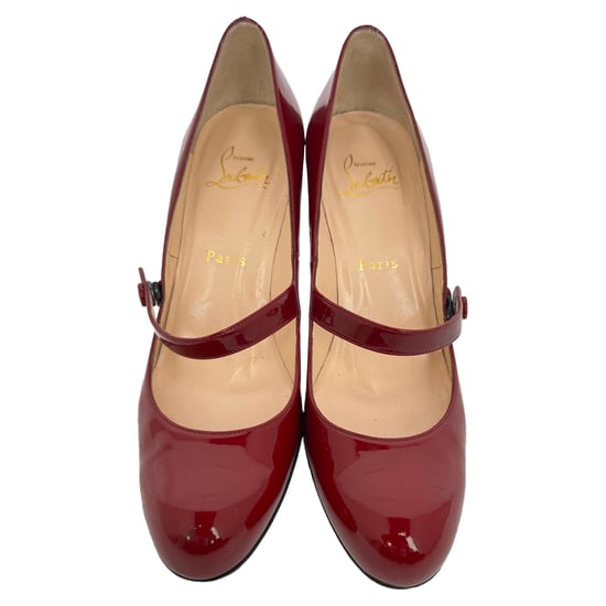 Christian Louboutin Mary Jane pumps in bordeauxrood lakleer - Image 3