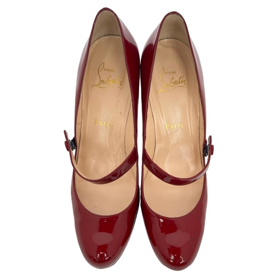 Christian Louboutin Mary Jane pumps in bordeauxrood lakleer - Image 4