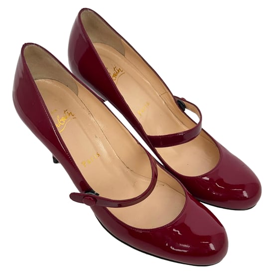 Christian Louboutin Mary Jane pumps in bordeauxrood lakleer - Image 5