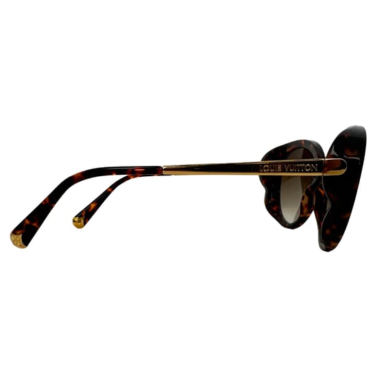 Louis Vuitton Z0596W Sköldpaddsmönstrade solglasögon i brunt acetat - Image 3
