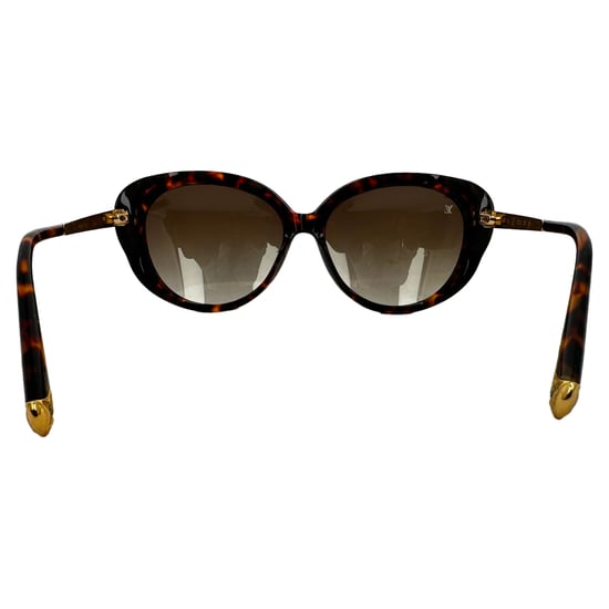 Louis Vuitton Z0596W Sköldpaddsmönstrade solglasögon i brunt acetat - Image 4