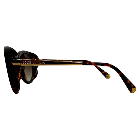 Louis Vuitton Z0596W Sköldpaddsmönstrade solglasögon i brunt acetat - Image 5