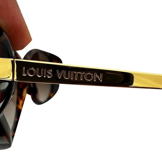 Louis Vuitton Z0596W Sköldpaddsmönstrade solglasögon i brunt acetat - Image 6