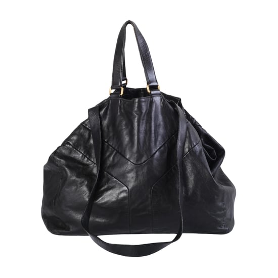 Yves Saint Laurent Rive Gauche oversized handtas van zwart leer - jaren 2000 - Image 1