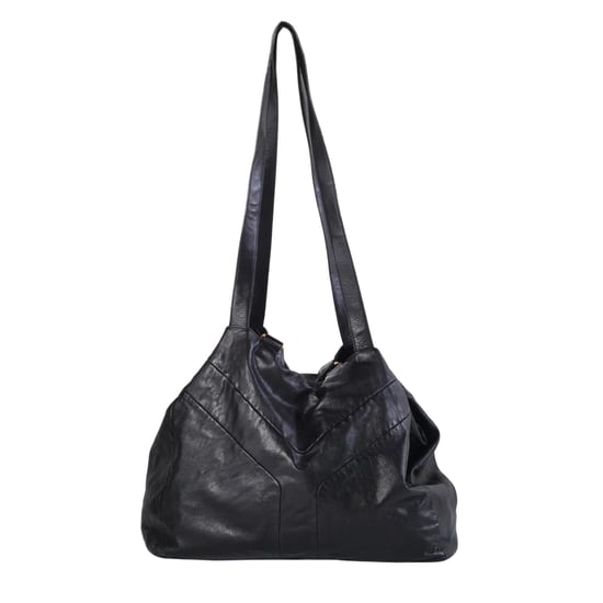 Yves Saint Laurent Rive Gauche oversized handtas van zwart leer - jaren 2000 - Image 3
