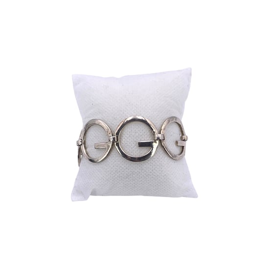 Gucci Vintage Silverarmband Logotyplänk - Image 2