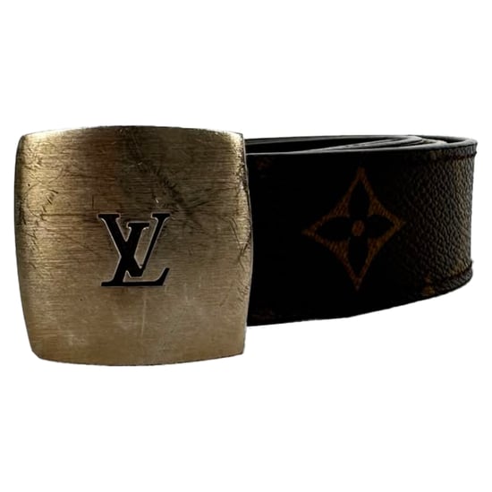 Louis Vuitton Vintage Monogram Buckled Belt in Brown Coated Canvas - Image 1