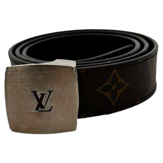 Louis Vuitton Vintage Monogram Buckled Belt in Brown Coated Canvas - Image 2