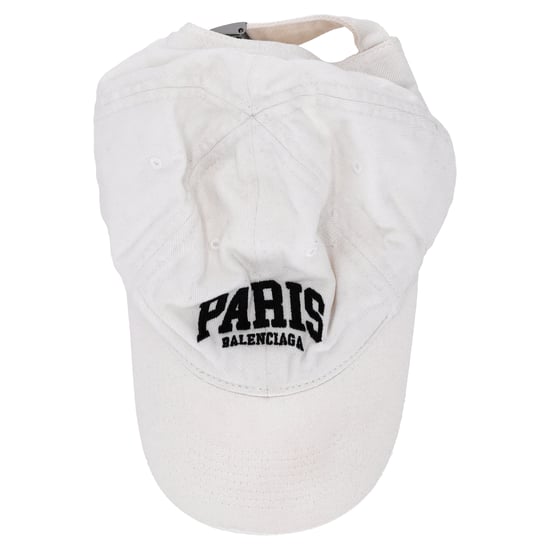 Balenciaga Paris Broderad Baseballkeps i Vit Bomull - Image 5