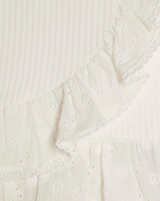 River Island Baby Girls Bloomer Set White Ruffle Broderie 2 Piece - Image 3