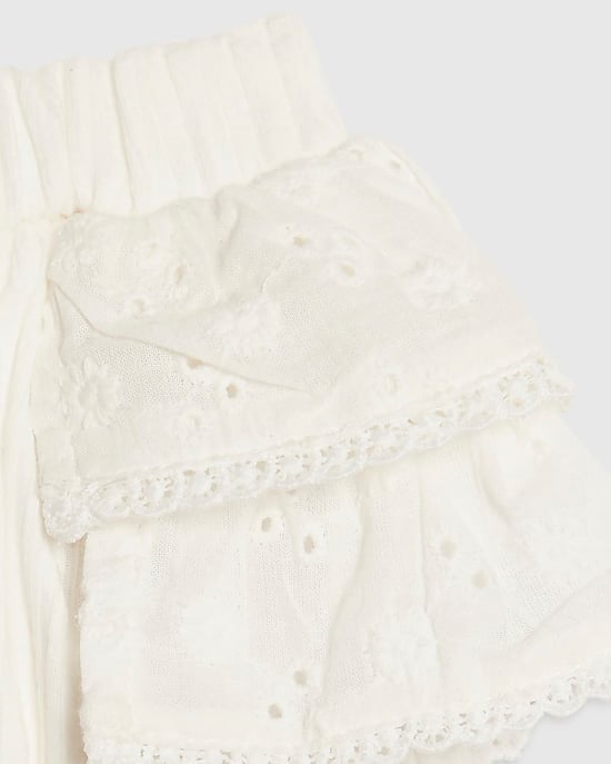 River Island Baby Girls Bloomer Set White Ruffle Broderie 2 Piece - Image 4