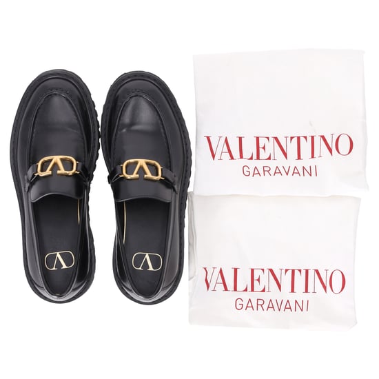 Valentino Garavani VLogo kenmerkende loafers in zwart kalfsleer - Image 5