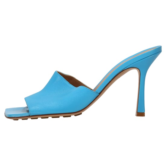 Bottega Veneta stretch muiltjes met hak in blauw lamsleer - Image 2
