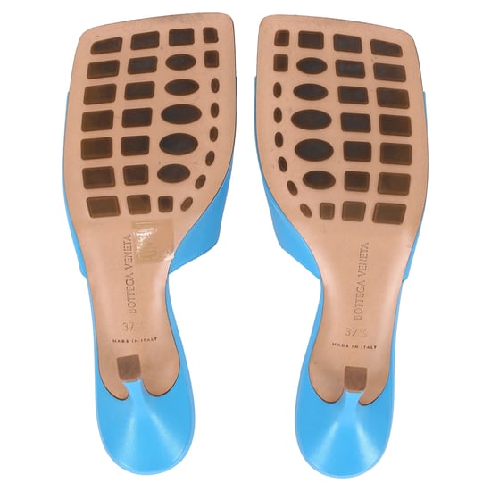 Bottega Veneta stretch muiltjes met hak in blauw lamsleer - Image 6