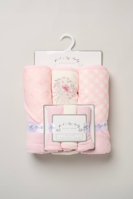 3 Pack Floral Hooded Towels - Image 1
