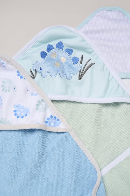 3 Pack Dinosaur Hooded Towels - Image 2