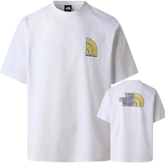 The North Face Mens Bubble Logo Relaxed Fit Casual T-Shirt White - Image 1