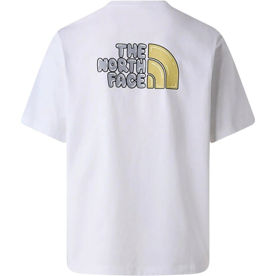 The North Face Mens Bubble Logo Relaxed Fit Casual T-Shirt White - Image 3