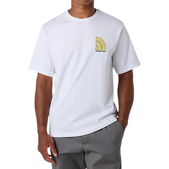 The North Face Mens Bubble Logo Relaxed Fit Casual T-Shirt White - Image 4